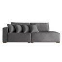 Ver imagem 2 de Sofá 2 Lugares Modulado Chaise Almofada Solta Molas Isa Be Linho Grafite 1,9m