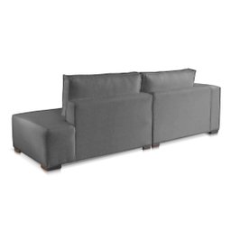 Sofá 2 3 4 Lugares Modulado Chaise Almofada Solta Molas Isa Be Linho Grafite 1,9m - 3