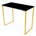 Ver imagem 2 de Mesa Escrivaninha Industrial 900 Mm Dourado Tampo Preto