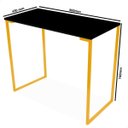 Ver imagem 6 de Mesa Escrivaninha Industrial 900 Mm Dourado Tampo Preto