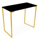 Ver imagem 1 de Mesa Escrivaninha Industrial 900 Mm Dourado Tampo Preto