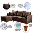 Ver imagem 6 de Sofá 3 Lugares Onix com Chaise Lado Esquerdo 230cm em Veludo