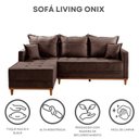 Ver imagem 7 de Sofá 3 Lugares Onix com Chaise Lado Esquerdo 230cm em Veludo
