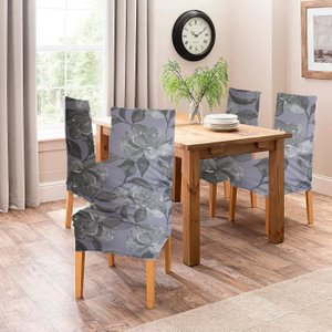 Kit 4 Capa de Cadeira Malha Gel com Elástico - Noite de Lótus