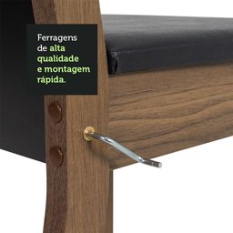 Conjunto Sala de Jantar Mesa Tampo de Madeira 4 Cadeiras Talita Madesa - 7