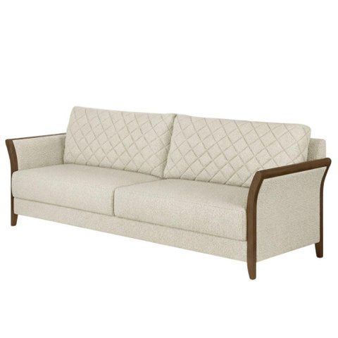 Sofa 2 Lugares Ambar 165 cm Braços Pes em Madeira Boucle Tce 1010 Moll