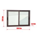 Ver imagem 4 de Janela Alumínio Elite 2 Folhas Moveis 120 x 150 V.Liso Marrom Corten Brimak