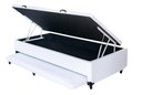 Ver imagem 1 de Cama Box Baú Solteiro Com Auxiliar Sintético Branco (Espuma só na Auxiliar)