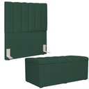 Ver imagem 5 de Kit Cabeceira Cama Box Solteiro 100cm com Calçadeira Baú Dália W01 Linho Verde Musgo - Lyam