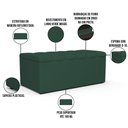 Ver mais imagens de Kit Cabeceira Cama Box Solteiro 100cm com Calçadeira Baú Dália W01 Linho Verde Musgo - Lyam