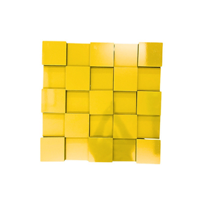 Painel Acústico Tabuleiro 50x50x4cm - Mdf e Espuma - Amarelo