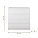 Ver imagem 3 de Cômoda Quarto 4 Gavetas Puxador Cava 89,7 cm 100% MDF Cor:Branco