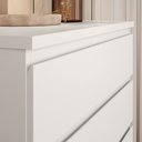 Ver imagem 5 de Cômoda Quarto 4 Gavetas Puxador Cava 89,7 cm 100% MDF Cor:Branco