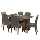 Ver imagem 2 de Conjunto Sala de Jantar Tampo de Madeira 6 Cadeiras Rustic/silver Leon Madesa
