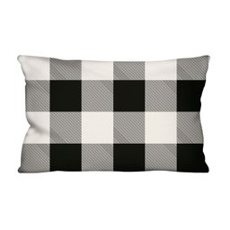 Capa de Almofada Decorativa Xadrez Preto e Branco 100% Algodão para Sofá - 30x50cm - 1