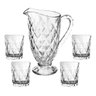 Conjunto De Copos E Jarra De Vidro Diamond 5 Peças Fratelli - 1