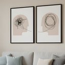 Ver imagem 7 de Kit 2 Quadros Psicologia Linhas da Mente 40x60 Moldura:preta