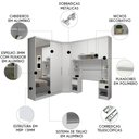 Ver imagem 2 de Guarda Roupa Solteiro Modulado Espelho Cp06 Taiga Branco L01 - Mpozenato