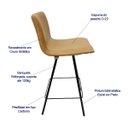 Ver imagem 2 de Banqueta Estofada Angélica Altura 75cm cor Caramelo Pés Aço Preto Poltronas do Sul Banqueta Angelica