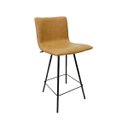 Ver imagem 1 de Banqueta Estofada Angélica Altura 75cm cor Caramelo Pés Aço Preto Poltronas do Sul Banqueta Angelica