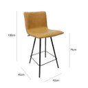 Ver imagem 3 de Banqueta Estofada Angélica Altura 75cm cor Caramelo Pés Aço Preto Poltronas do Sul Banqueta Angelica