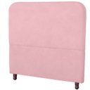 Ver imagem 1 de Cabeceira Casal Queen Estofada para Cama Box Lizza Veludo Rosa Bebe