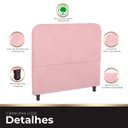 Ver imagem 6 de Cabeceira Casal Queen Estofada para Cama Box Lizza Veludo Rosa Bebe