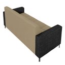 Ver imagem 7 de Sofá Living Decorativo Houston 2 Lugares 160cm Pés em Metal Veludo/ Pu Bege Escuro/ Preto G33 - Gran