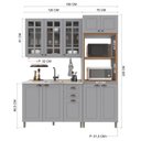 Ver imagem 4 de Armário de Cozinha Modulada Compacta Fidelitá Nara 100% MDF 3 Peças 190cm 10 Portas 2 Gavetas sem