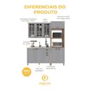Ver imagem 5 de Armário de Cozinha Modulada Compacta Fidelitá Nara 100% MDF 3 Peças 190cm 10 Portas 2 Gavetas sem