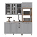Ver imagem 2 de Armário de Cozinha Modulada Compacta Fidelitá Nara 100% MDF 3 Peças 190cm 10 Portas 2 Gavetas sem