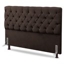 Ver imagem 1 de Cabeceira Cama Box Casal King Size Lylla 195cm Capitonê com Frame Suede Marrom - Abmaza