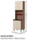 Ver imagem 6 de Paneleiro Kali Premium 4 Portas MDF 70cm Carvalho Toq Bianco Nicioli Móveis