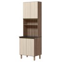 Ver imagem 1 de Paneleiro Kali Premium 4 Portas MDF 70cm Carvalho Toq Bianco Nicioli Móveis