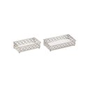 Ver imagem 1 de Kit 02 Bandejas Decorativas Metal Prata com Espelho 12024 Mart