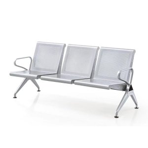 Cadeira Longarina 3 Lugares Elegance Bob Cinza