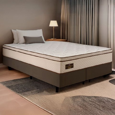 Cama Box King Gazin Londres Molas Ensacadas Soft Pillow 193x203cm