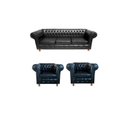 Ver imagem 1 de 1 Sofá 1.80 + 2 Poltronas Chesterfield Luiz Xv Corano Preto / Barbearia, Sala, Salão de Beleza, Escr