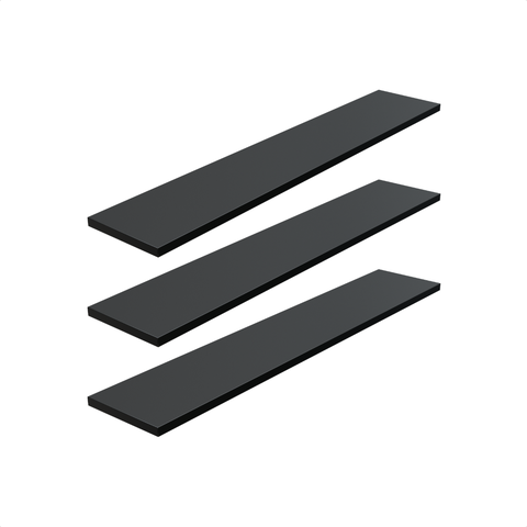 Kit 3 Prateleira Preta 80X15 + Suporte Flutuante Mdf  Organizadora Decoração Cozinha Banheiro Sala