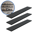Ver imagem 2 de Kit 3 Prateleira Preta 80X15 + Suporte Flutuante Mdf  Organizadora Decoração Cozinha Banheiro Sala