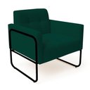 Ver imagem 5 de Poltrona Sala Industrial Alta Tubo Preto Elisa Bouclê Verde D03 - D'Rossi