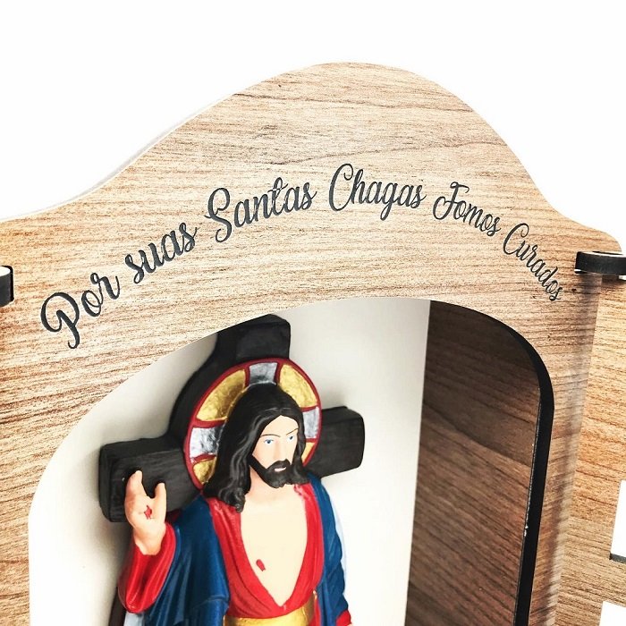 Oratorio Capela Santas Chagas de Jesus Madeirado Com Porta FORNECEDOR 14 - 3