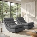 Ver imagem 1 de Kit 2 Poltronas Leve Balanço Linho Premium Easy Clean Luxo Balance para Sala Quarto Conforto