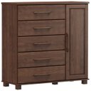 Ver imagem 2 de Cômoda para Quarto 125cm 1 Porta 4 Gavetas Eduarda Café F07 - Mpozenato
