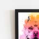 Ver imagem 2 de Quadro Pitbull Cachorro Tinta Aquarela Moldura 60x40cm
