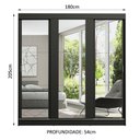 Ver imagem 3 de Guarda-Roupa Casal Madesa Reno 3 Portas de Correr de Espelho Preto Cor:Preto