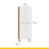 Paneleiro Cozinha Madri 60 x 186 Cm Armário 4 Portas MDP Teka Branco - ClickLar - 3