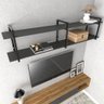 Estante Industrial Suspensa para Sala - MDF e Ferro Preto - 1