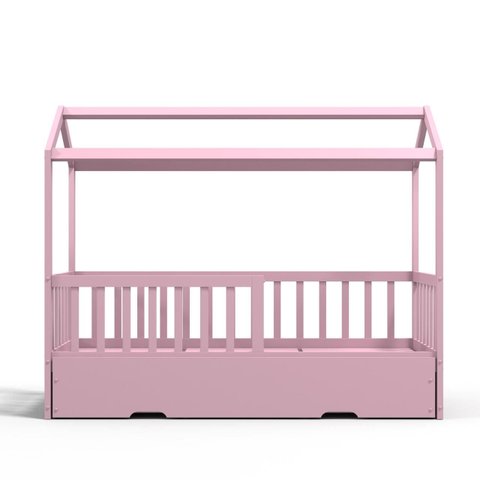 Cama Montessoriana Solteiro C/ Auxiliar Rosa