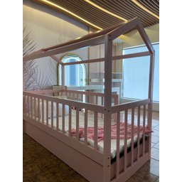 Cama Montessoriana Solteiro C/ Auxiliar Rosa - 5